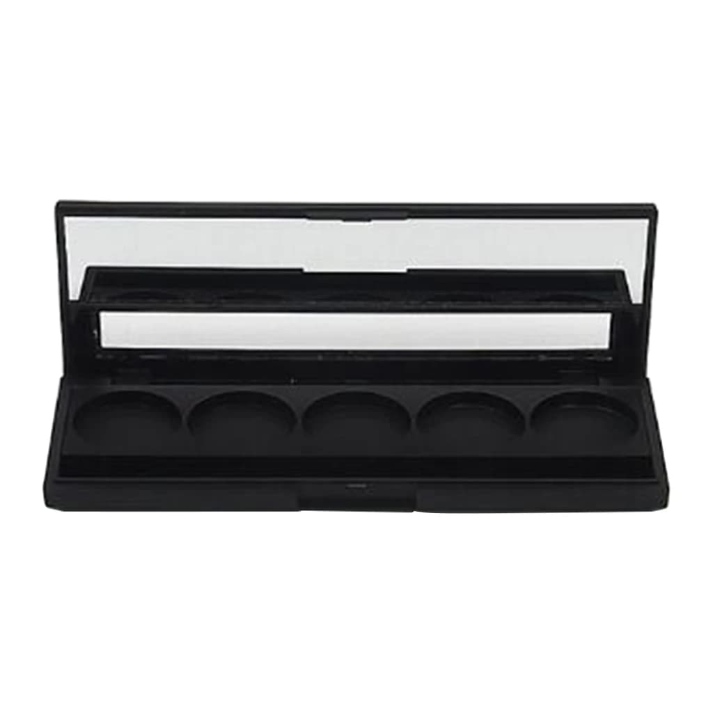 5 Grids Plastic Umbrella Bronzer Tablets Powder Organizer Case with Brush Slot Magnetic Empty Tables
