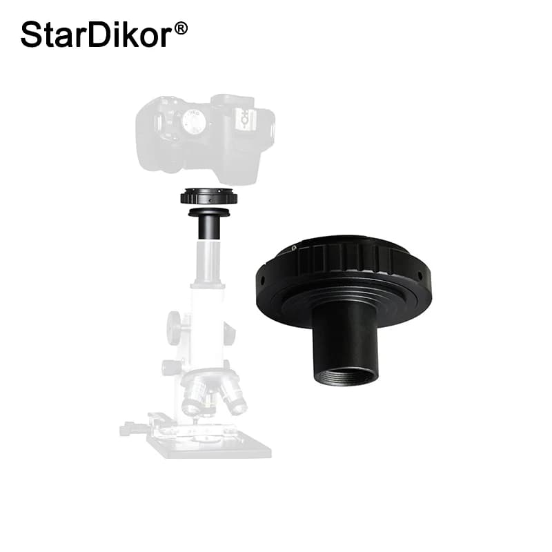 Set di lenti per anello a T da 23.2mm accessori per fotocamere DSLR per Canon EOS Nikon Sony Pentax OM adattatore per fotocamera microscopio porte per oculari