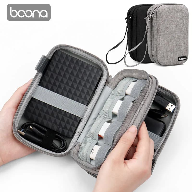 Custodia per disco rigido doppio BOONA custodia rigida in EVA da 2.5 pollici borsa per disco rigido esterna con custodia per HDD per Seagate Toshiba