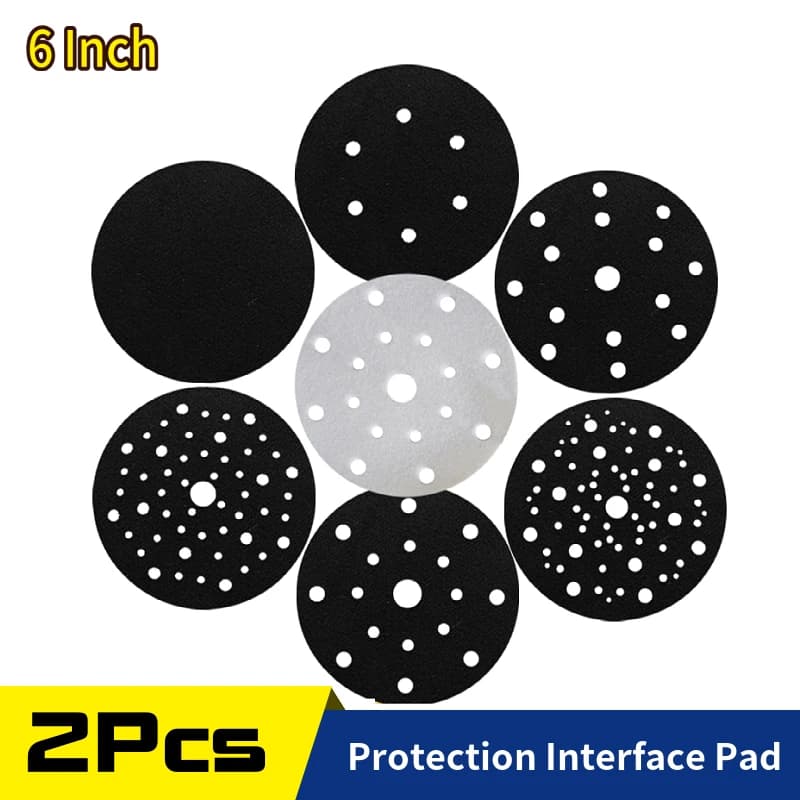 Ultra-thin 2-piece surface protection interface (150 mm) for abrasive pads and abrasive discs with hook and slim sponge ring