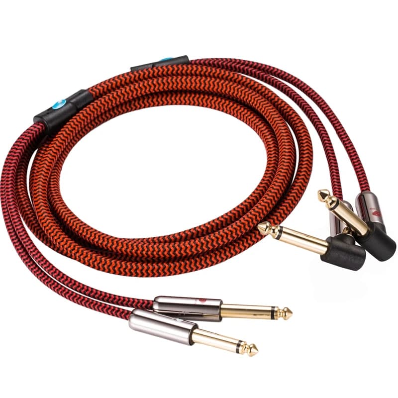 Cavo Audio TS da 1/4 di Pollice per Audiofili, Doppio Jack 6.35mm a Doppio Jack 6.35mm per Amplificatore, Mixer, Organo Elettrico, Chitarra, 1M 2M 3M 5M 8M