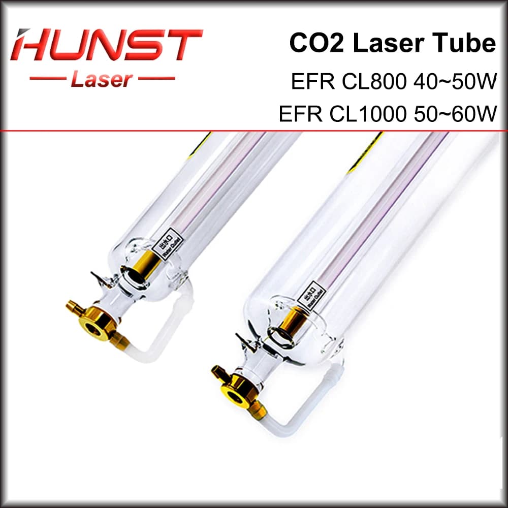 Laser Tube CO2 Hunst EFR 50W 60W, diameter 50mm, length 800mm 1000mm, for laser engraving and cutting machine