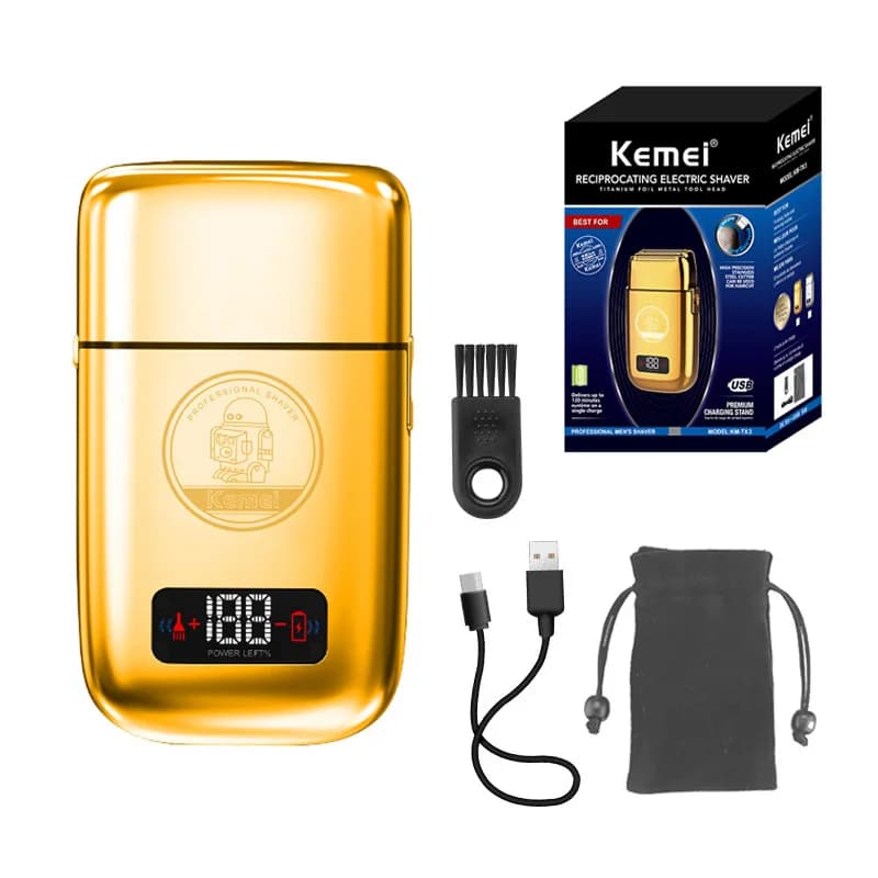 Kemei electric shaver entirely made of metal electric shaver for men rechargeable shaving shaver floating hair shaving machine for facial care