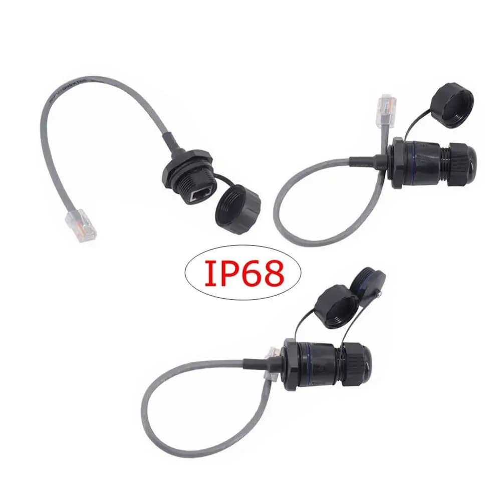 Presa di corrente impermeabile per aviazione CAT5 cavo di rete RJ45 connettore rapido connettori di rete RJ 45 M25 impermeabile con 2 coperchi