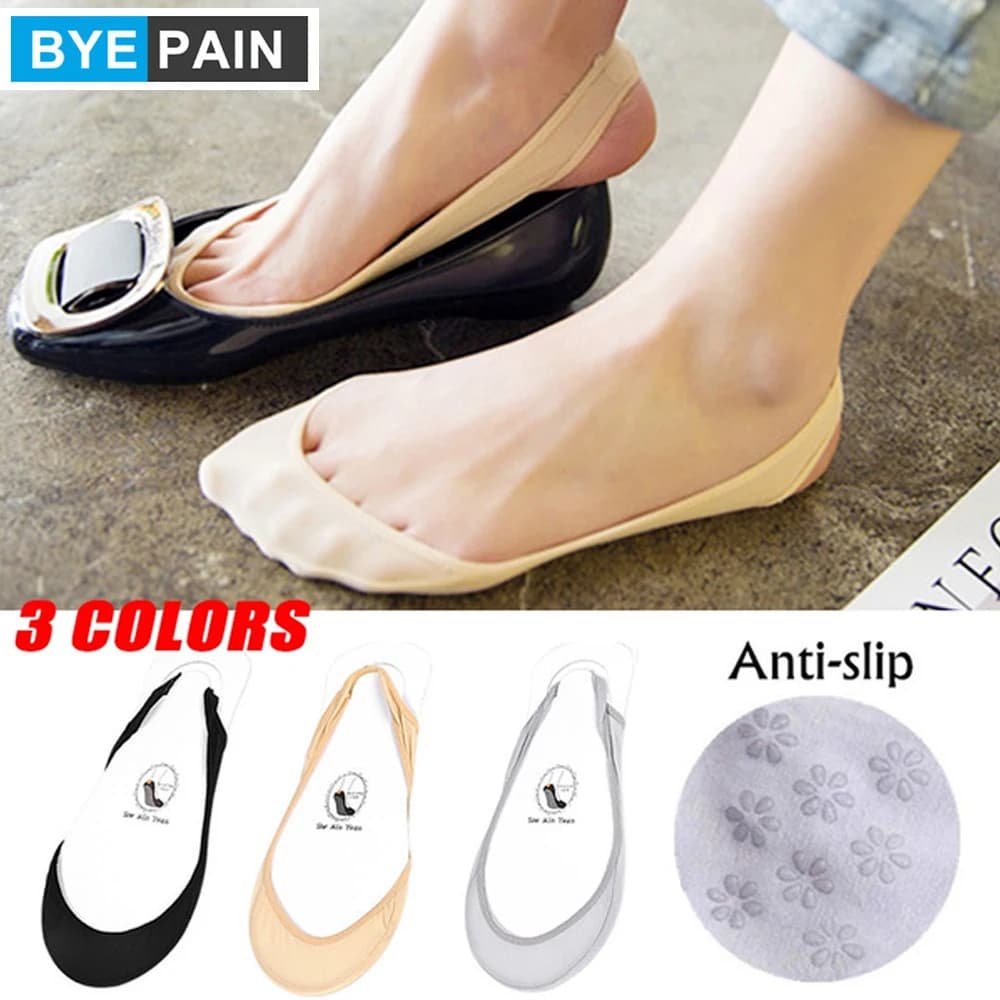 1 Paio di Calzini Invisibili da Donna in Seta Ghiaccio, Antiscivolo, a Mezza Punta, Senza Cuciture, a Taglio Basso, per Ballerine, Scarpe Basse, Sneaker e Scarpe Casual