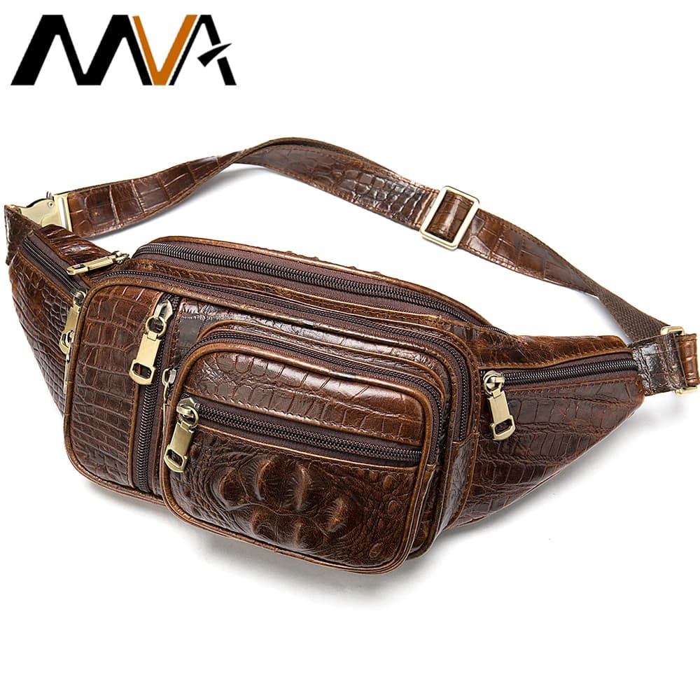 MVA borsa da cintura multifunzione per soldi borse a vita da uomo marsupio in vera pelle marsupio per telefono/borse borsa a tracolla da uomo 8336