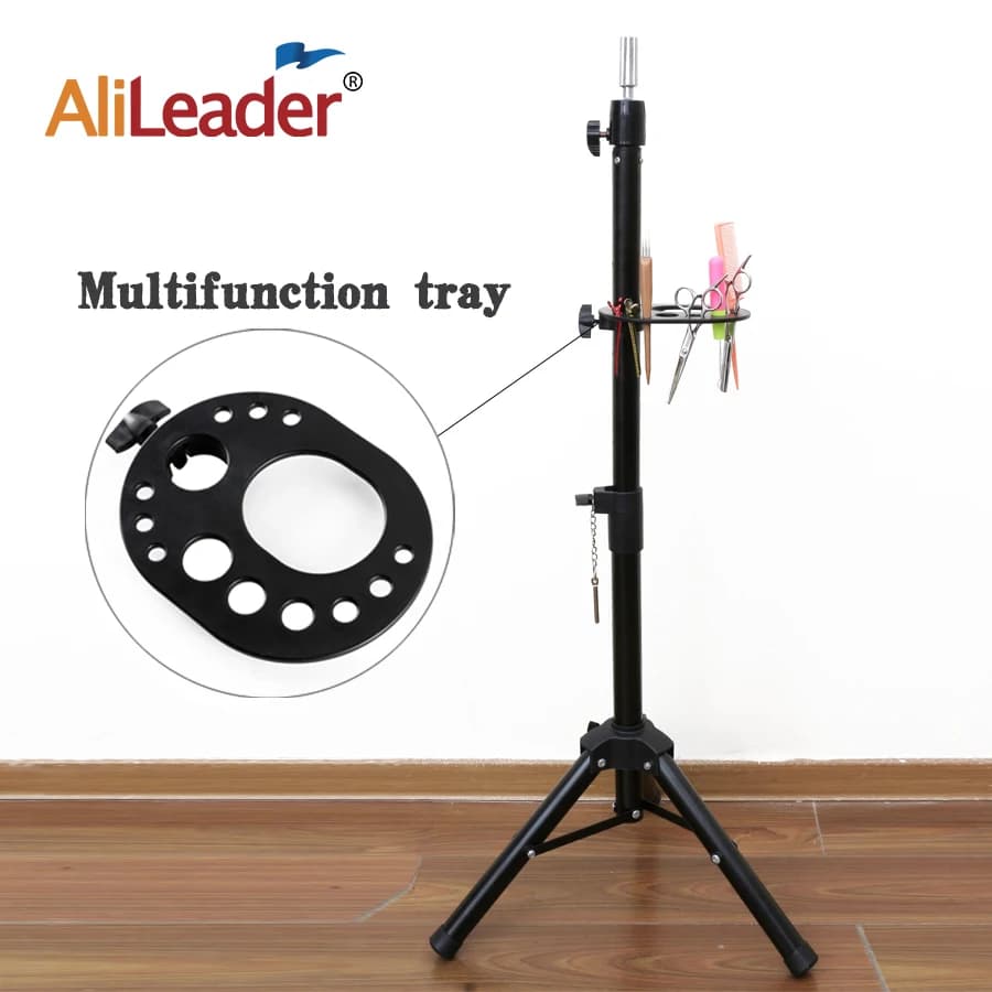 Alileader Parrucca A Buon Mercato di Stoccaggio Per Treppiede Regolabile Del Basamento della Parrucca Testa di Manichino Supporto Professionale Che Fanno Strumenti Parrucca Parrucca Fare Kit