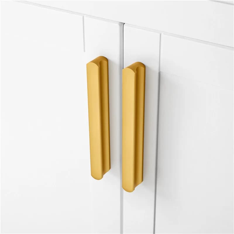 JD Maniglia per armadio moderna dorata Profilo in alluminio Maniglia per porta dell'armadio del vino Cassetto Maniglia allungata nera Decorazione per mobili
