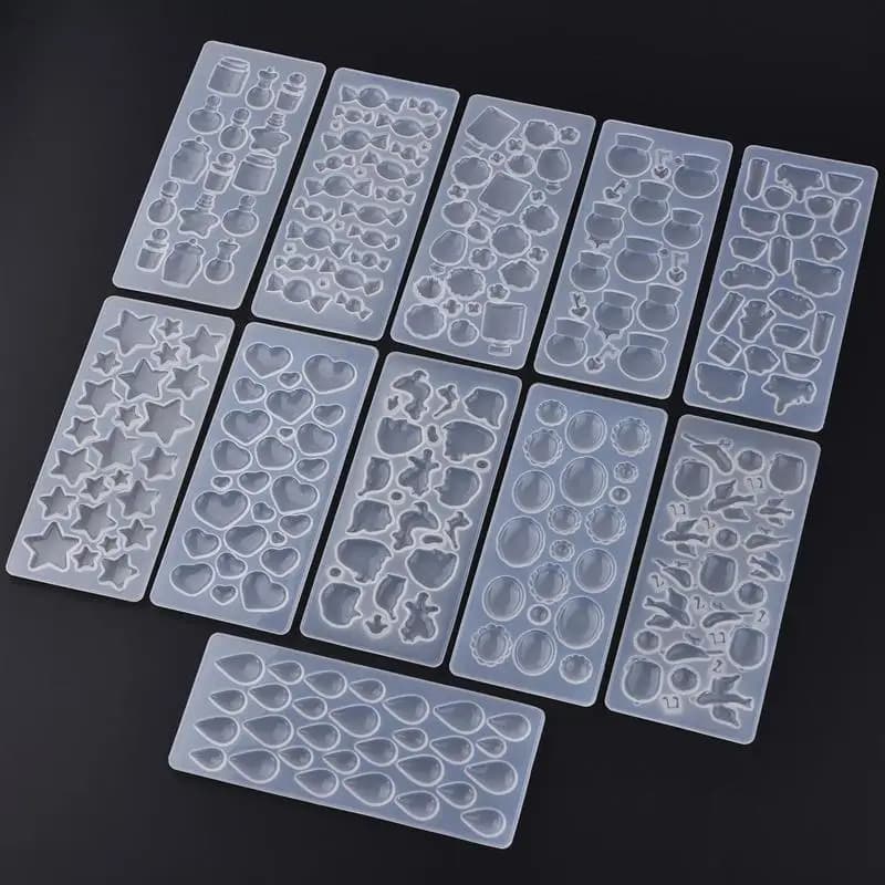 DIY Cabochon Base Resin Mold Handmade Waterdrop Shape Star UV Epoxy Silicone Mold Pendant for Jewelry Casting Mold Resin Crafts