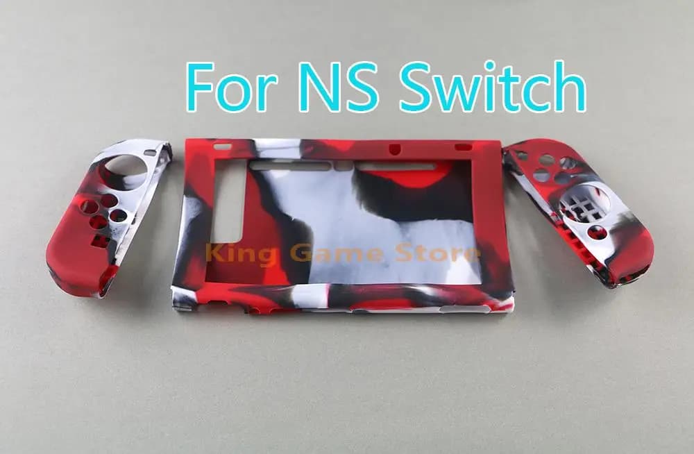 1 set Custodia in pelle mimetica Custodia in silicone antiscivolo per Switch NS Joy Con Host Controller protettivo antigraffio
