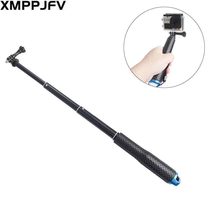 Monopiede selfie per Gopro Hero 12 11 10 9 8 7 6 5 4 3 Session Max Asta estensibile in alluminio nero Selfie Stick Supporto per treppiede per YI