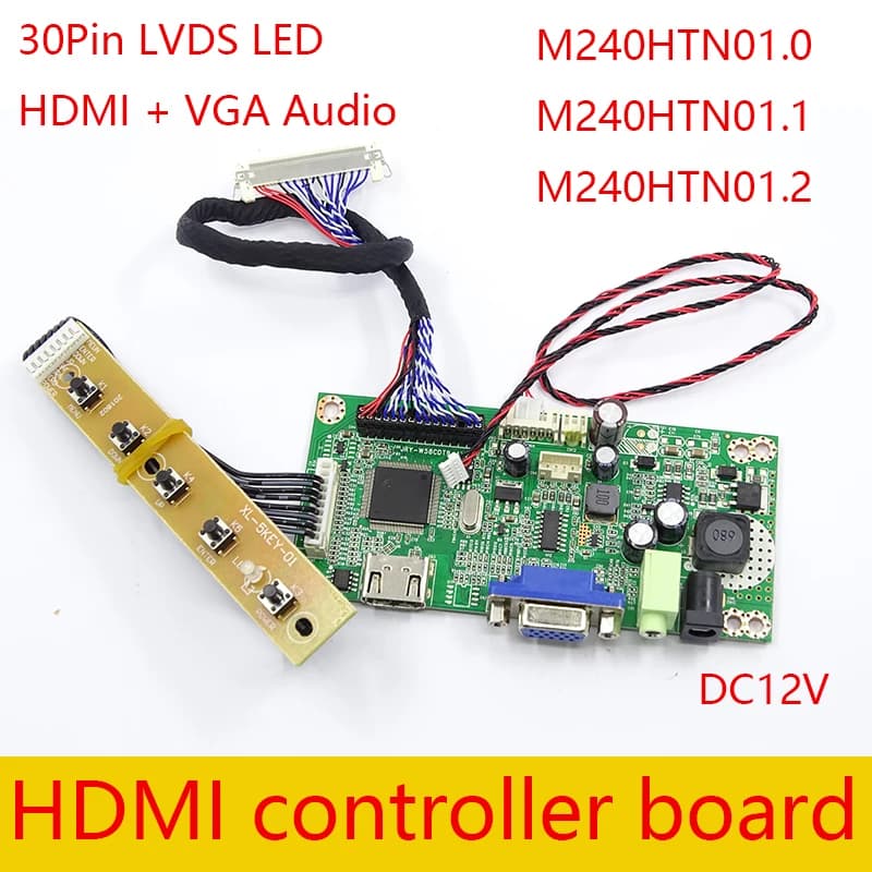 Board Board Controller scheda Controller HDMI e VGA DC12V LVDS 30pin LED 1920*1080 Display fai da te schermo da 24 pollici