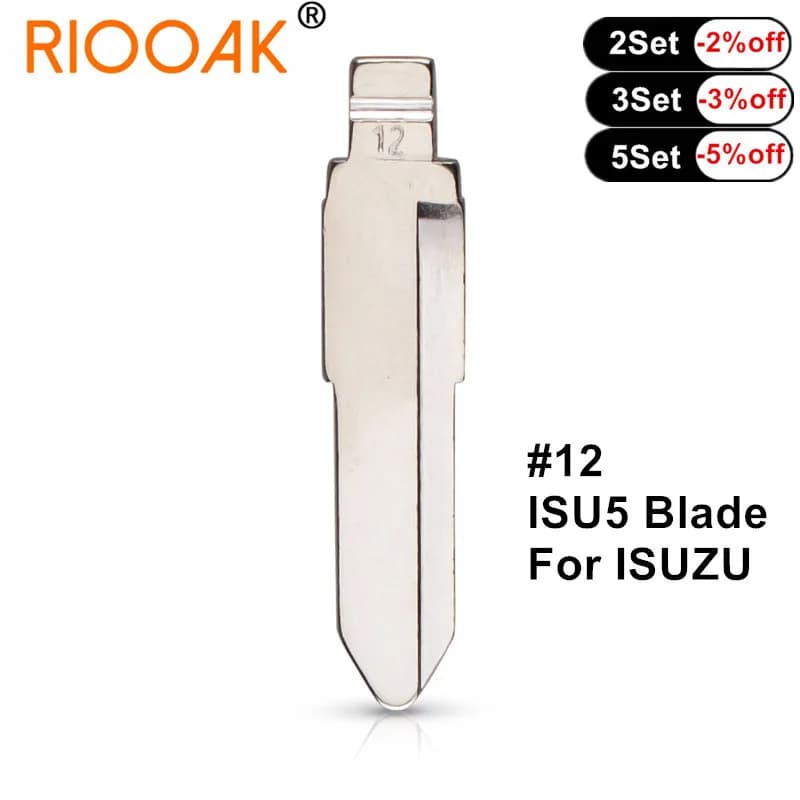 10 pieces new blank metal uncut Flip KD VVDI JMD remote car key # 12 LISHI ISU5 keys for empty ISUZU car remote key
