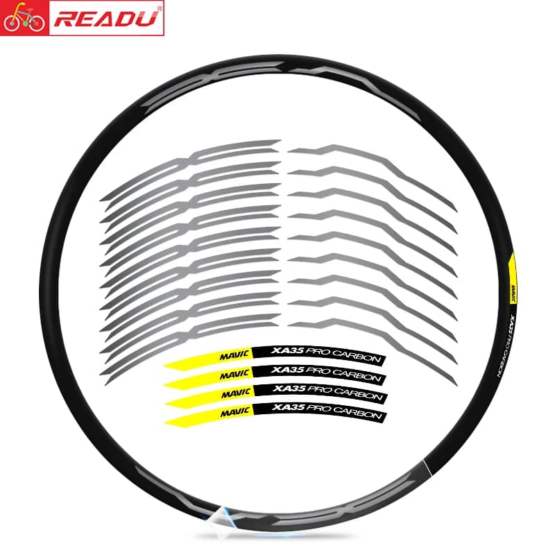 READU XA PRO 35 Adesivo ruota MTB Decalcomanie ruota bicicletta da montagna adesivi bici per 2 ruote decalcomanie Adesivi cerchione MTB Adesivi bici
