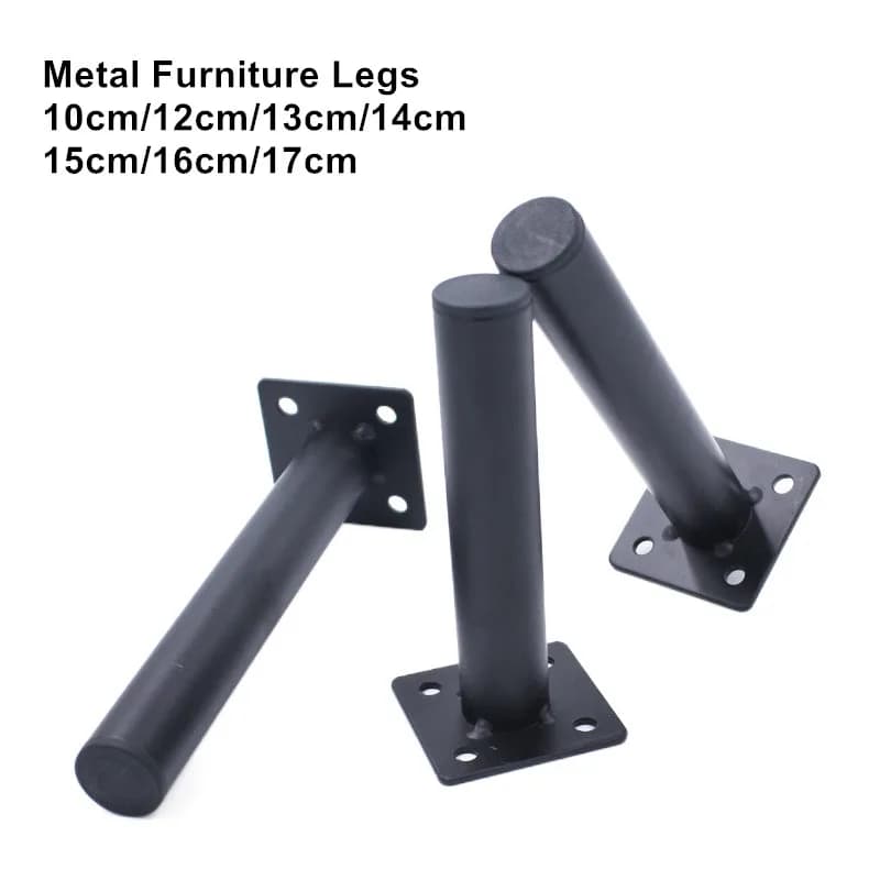 4 pezzi 10cm-17cm gambe per mobili in metallo gambe per divani a tubo tondo per armadio tavolo sedia letto piede accessori per mobili per la casa con viti