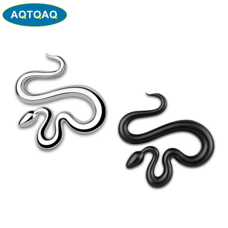 AQTQAQ 1 pz 3D metallo serpente auto parafango laterale bagagliaio posteriore emblema distintivo decalcomanie per JEEP Wrangler, decorazioni auto