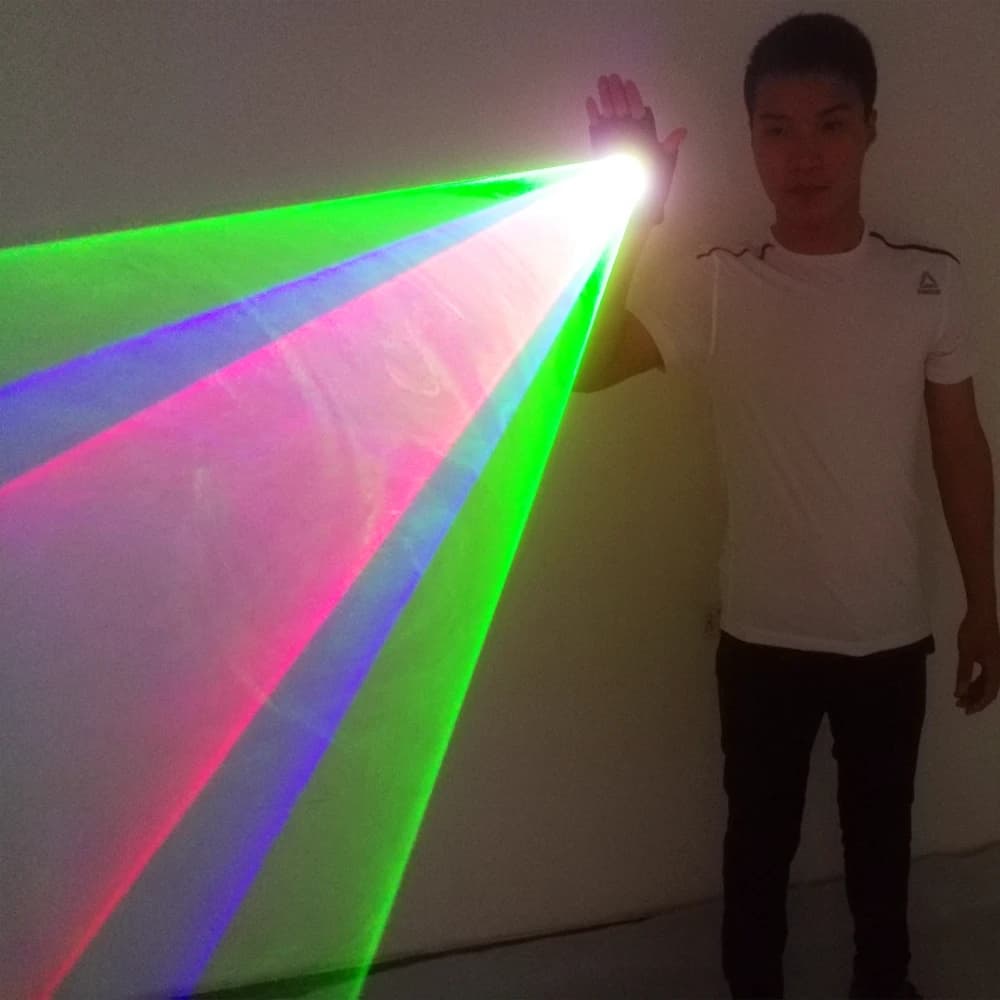 Guanti rotanti laser RGB a colori Laser Whirlwind Storm Effetto aurora boreale Festa di nozze Puntelli per costumi per spettacoli DJ