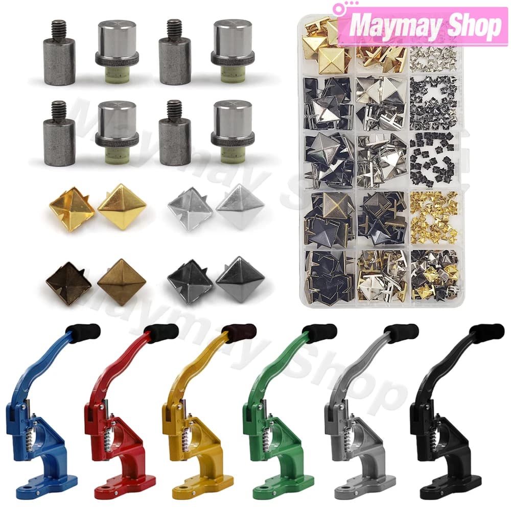 Kit di rivetti quadrati piramide artiglio stampo pressa a mano macchina Spike Studs spot Nailhead per fai da te Leathercraft scarpe abbigliamento borsa parti