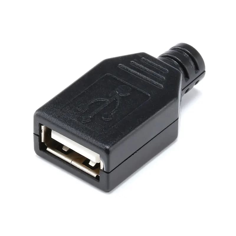 Connettore presa USB A 4 Pin tipo A femmina da 10 pezzi con coperchio in plastica nera