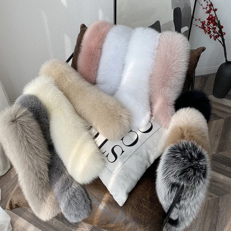 80CM Inverno 100% Vera Pelliccia di Volpe Sciarpa Colletto Dritto Cappotto da Donna Cappello Decorazione Calda Trim Sciarpe di Volpe Naturale Scialle di Spessore di Lusso
