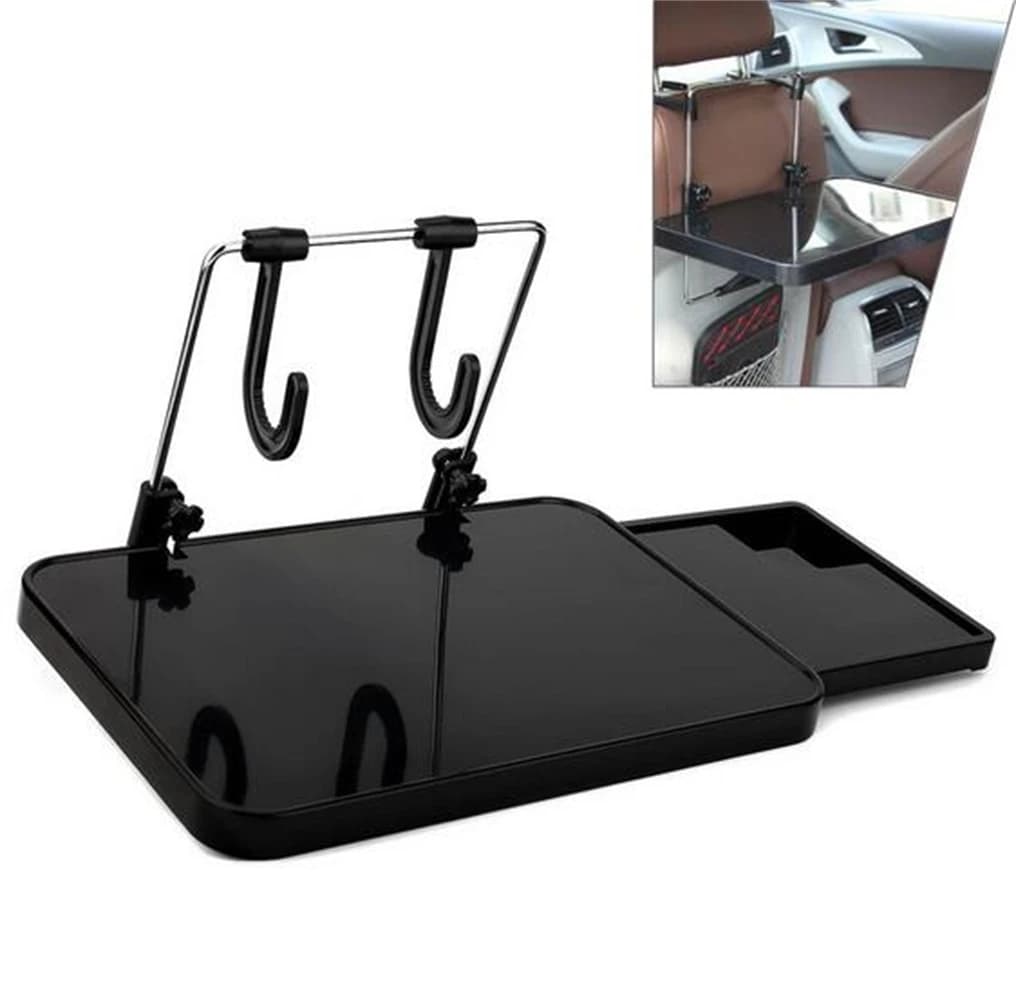 Vassoio portaoggetti per schienale per seggiolino auto, tavolo per laptop, supporto per tazza da scrivania per auto mobile con cassetto portatile