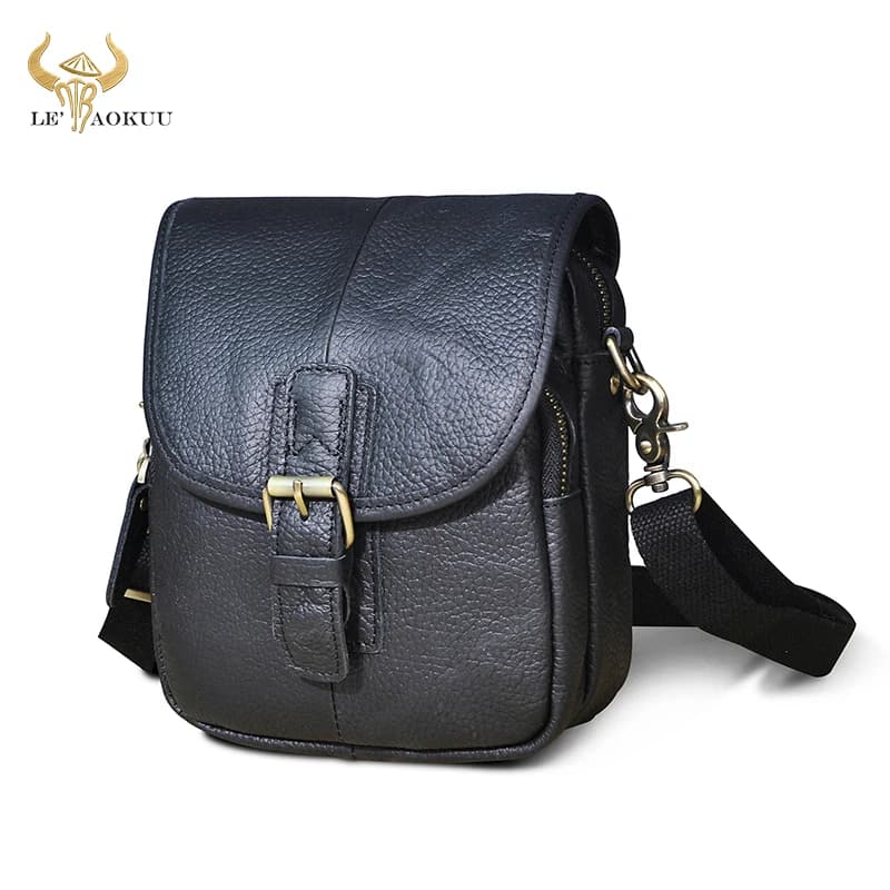 Borsa da uomo in pelle naturale Design Casual multifunzione Messenger borsa a tracolla moda marsupio maschio 1168