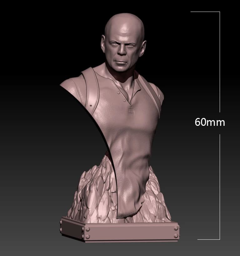 Kit modello in resina da 60 mm, figura di Bruce Bust, scultura non verniciata, senza colore, 427B