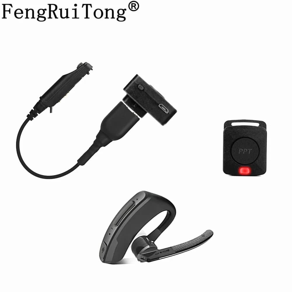 Senza fili K-Testa Bluetooth PTT Mic Auricolare con il Cambiamento Cavo Adattatore Per Baofeng UV-5R UV-82 A58 UV-XR GT-3WP UV-9R Plus Radio
