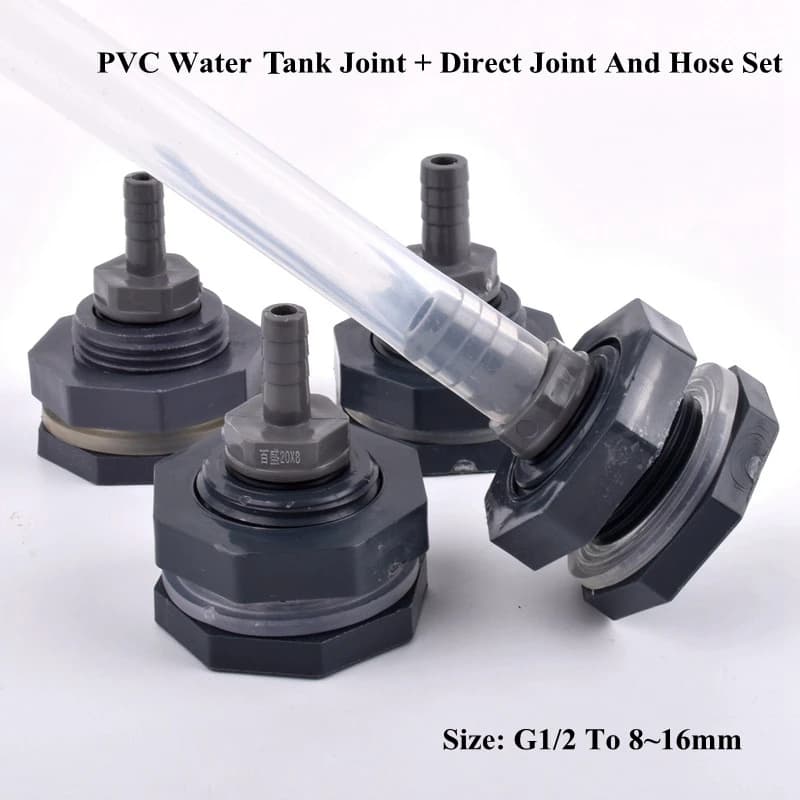 1/2 "a 8mm ~ 16mm PVC Connettore del serbatoio dell'acqua Pagoda Set diretto Sistema di irrigazione del giardino Giunti del tubo flessibile in silicone Giunto del serbatoio dell'acquario