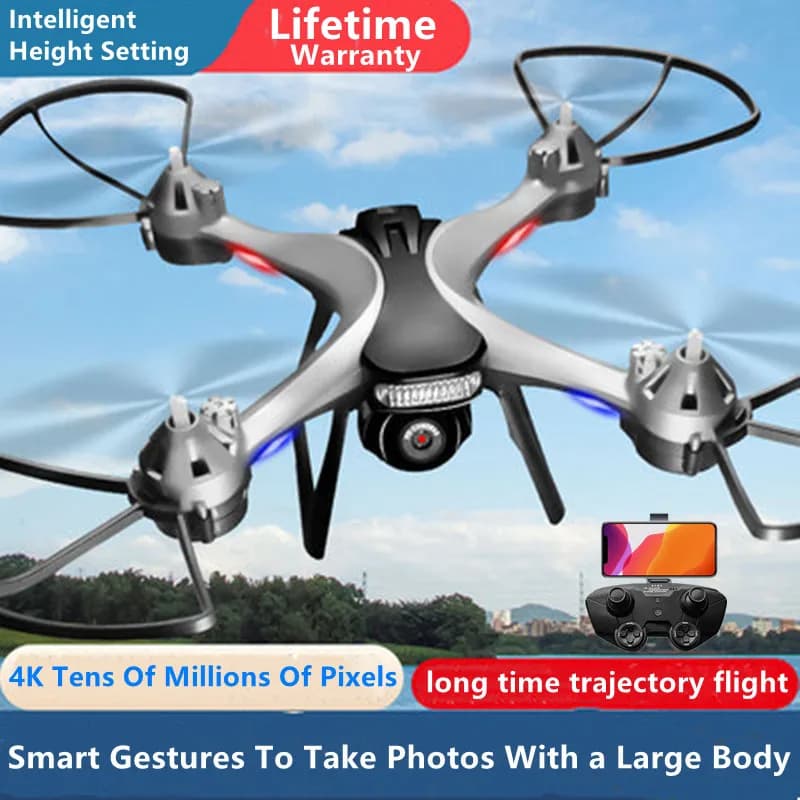 Drone RC con Telecamera 4K Dual, Controllo Remoto FPV WIFI, Altitudine Fissa Intelligente, Acrobazie 3D, Ritorno con Un Tasto, Volo a Traiettoria
