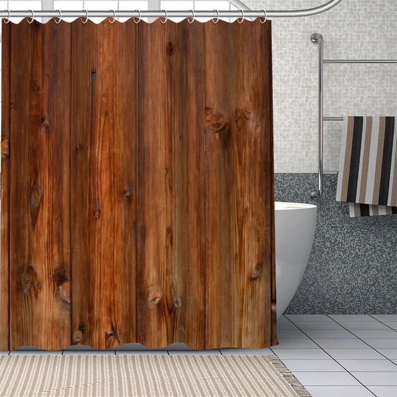 Custom Old Wood Shower Curtains DIY Bathroom Curtain Fabric Washable Polyester for Bathtub Art Decor Drop Shipping