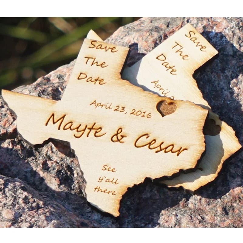 Custom Wedding Magnet Rustic Save Date Magnets, Country Map, Bomber, Wedding Supplies, Laser Engraved Wood Invitation