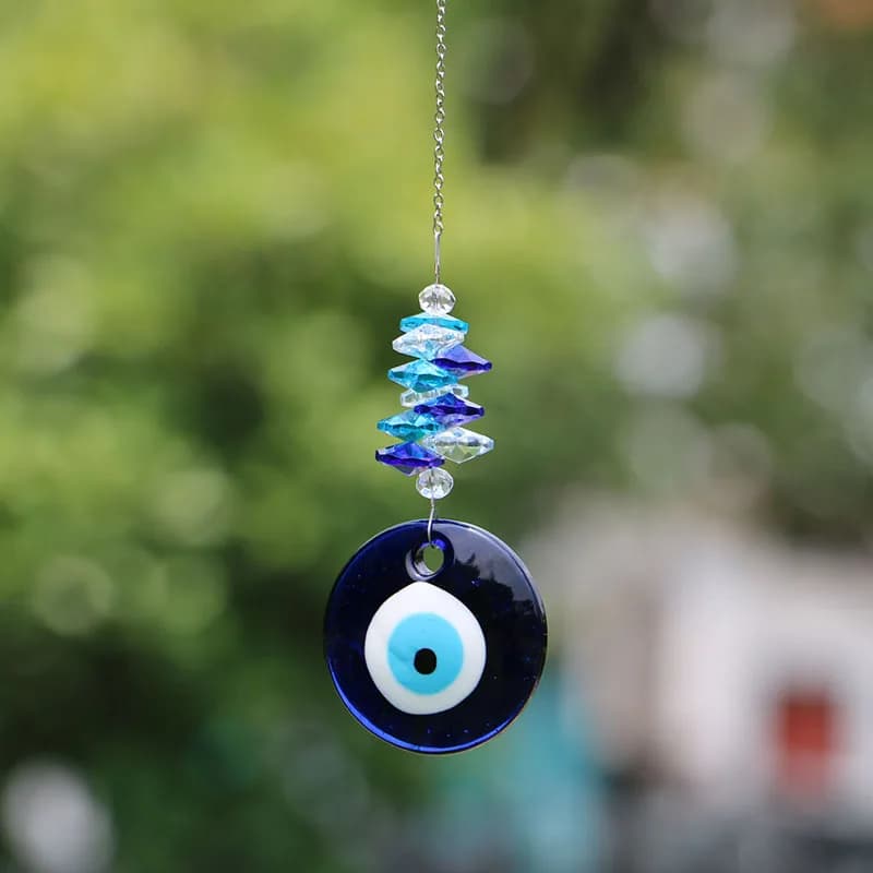 Malocchio Crystal Suncatcher Ball prismi Sun catcher per finestra Rainbow Maker appeso ornamento decorazioni da giardino