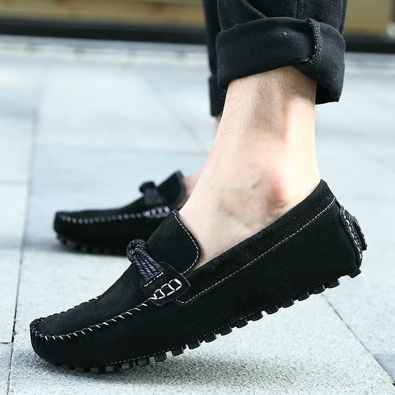 High Quality Suede Leather Penny Loafers Men Casual Shoes Man Moccasins Slip On Men's Flats Fashion Male Driving Shoes 2024