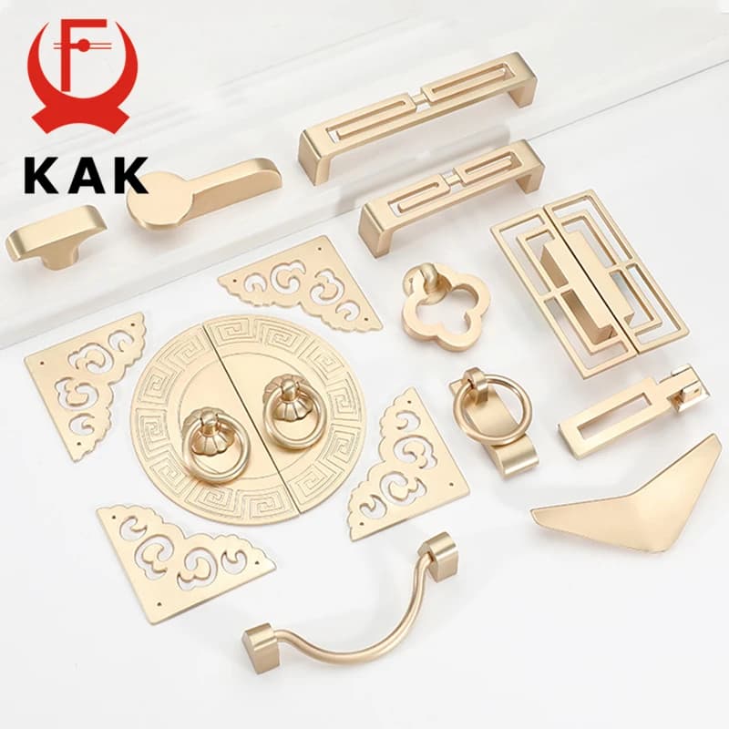 KAK Oro Gabinetto Manopole e Maniglie In Oro di Lusso Della Cucina Armadio Porta Tira Europeo Del Cassetto Per Mobili Maniglia Ferramenteria e attrezzi
