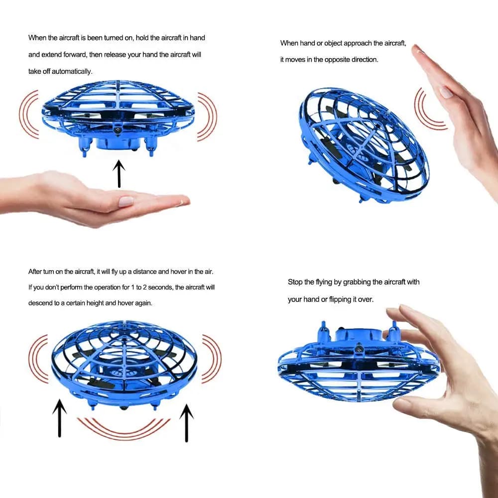 Mini UFO Drone Aereo con rilevamento manuale a infrarossi Modello elettronico Flayaball Palla volante all'aperto Giocattoli per ragazzi Gioco Ragazze