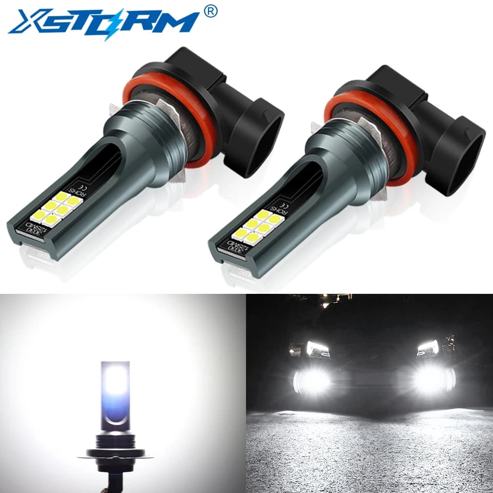 2 pezzi H8 H11 lampadina a LED H16 JP 9005 HB3 9006 HB4 lampada a led super luminosa fendinebbia per auto luce di marcia diurna 12V 6000K bianco