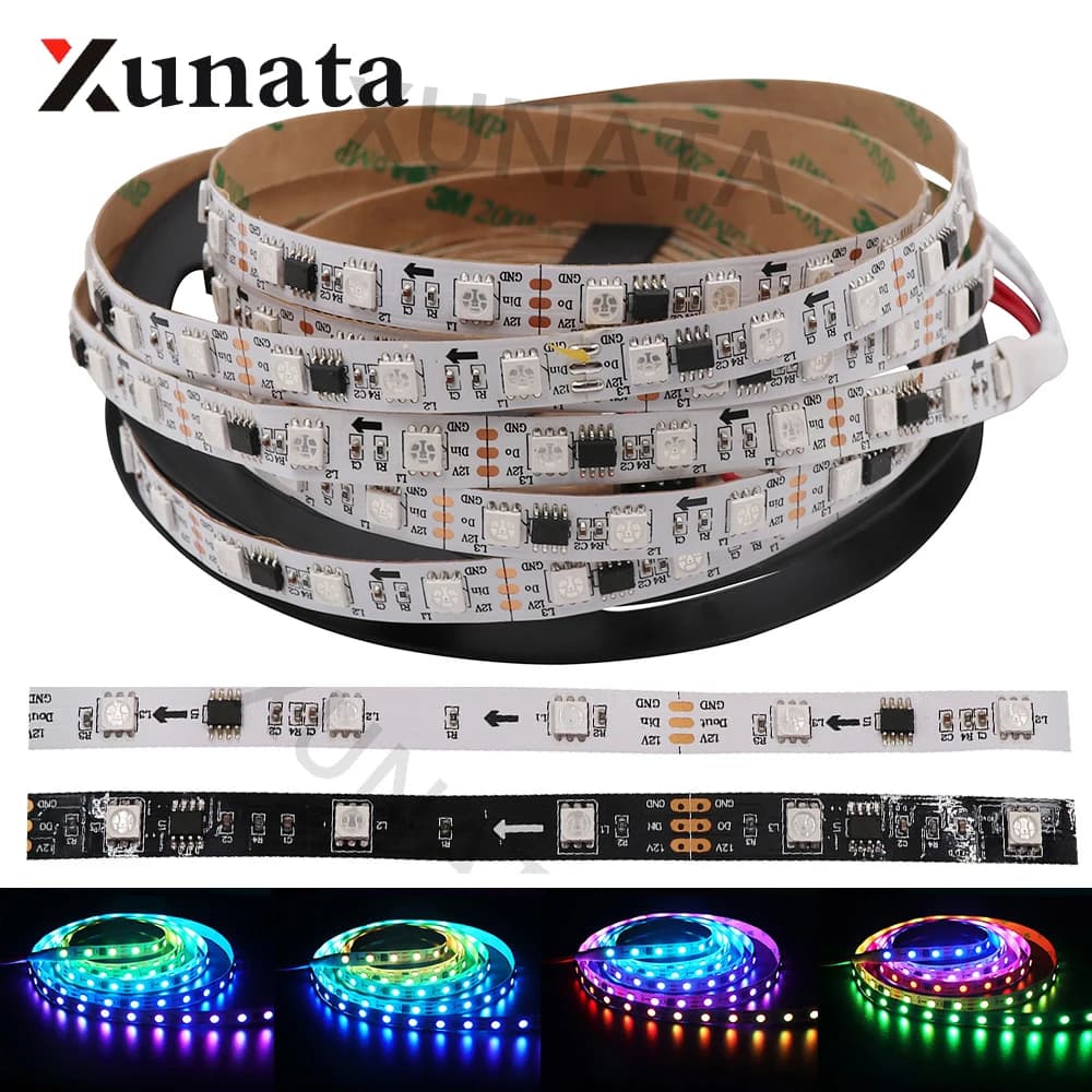 DC12V Full Colors WS2811 LED Strip 5050 RGB indirizzabile Led Pixel Strip Light 1 Ic Control 3 LEDs luci a nastro digitali flessibili
