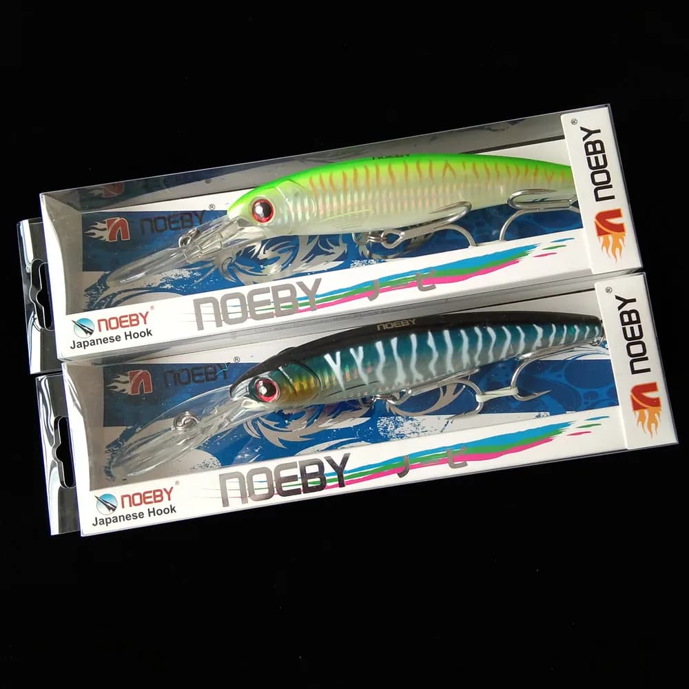 NOEBY 2PCS 16cm 74.7g 12cm 30g 14cm 50g Trolling Richiamo di Pesca Wobbler Minnow Merci Esca Dura Attrezzatura Da Pesca Affondamento Lento Alimentatori