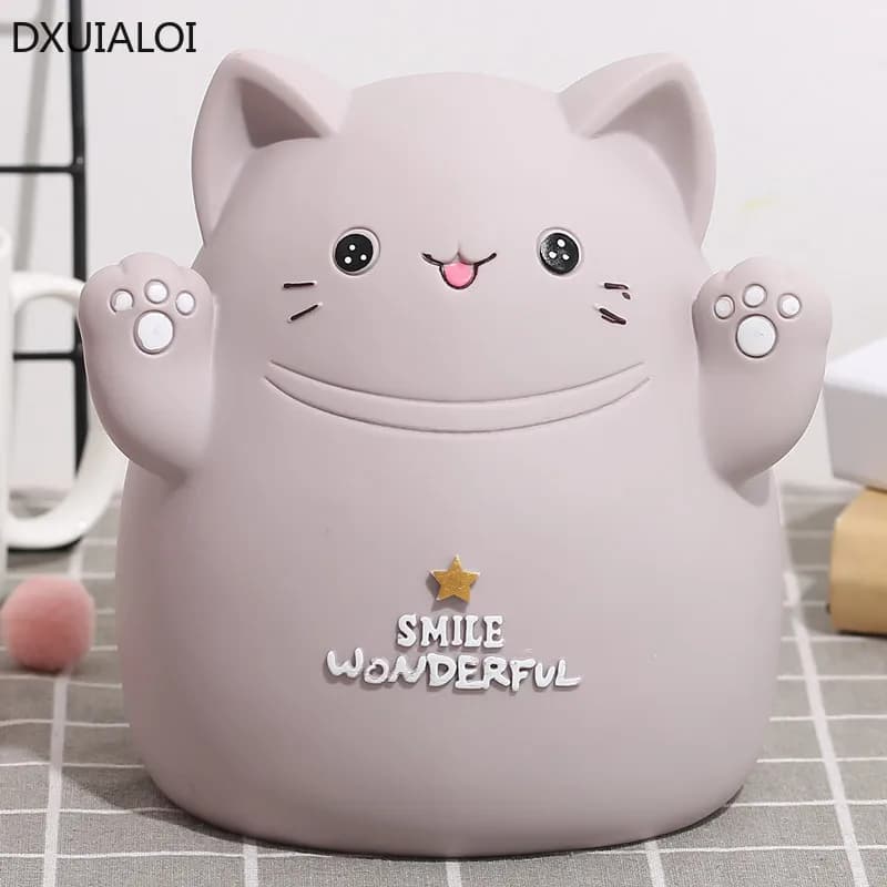 Cartone animato gatto salvadanaio bambini salvadanaio creativo simpatico animale decorazione della casa regalo di compleanno salvadanaio salvadanaio DXUIALOI