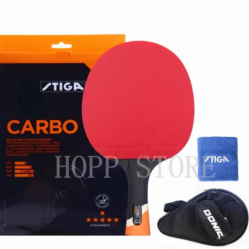 STIGA 6 Star Offensive Carbon Bruphiles Professional Rubber Rackets Ping-Pong Original Stiga Ping Pong Paddle Bat