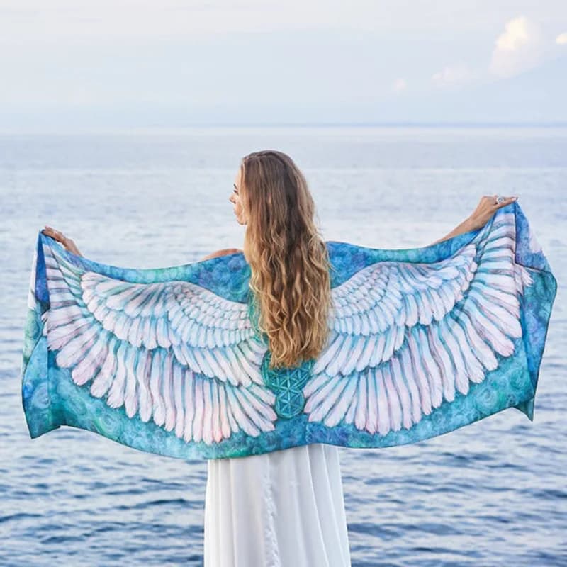 Boho Feather Wings bikini cover-ups abbigliamento per le vacanze tunica taglie forti donna estate Kimono abbigliamento da spiaggia costume da bagno Cover Up