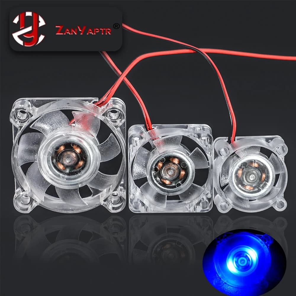 Stampante 3D 2510 3010 4010 Ventola di raffreddamento HA CONDOTTO LA Luce Ventola di raffreddamento Luminoso Cuscinetto Idraulico Ventola Mini 12V/24V Radiatore Per V6 Hotend