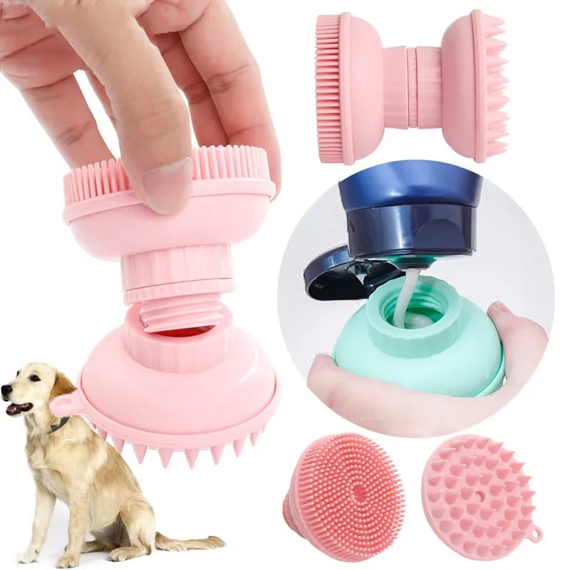 Spazzola per Shampoo per massaggi per cani da compagnia pettine per gatti spazzola per lavaggio per toelettatura per capelli corti spazzole in gomma siliconica morbida accessori