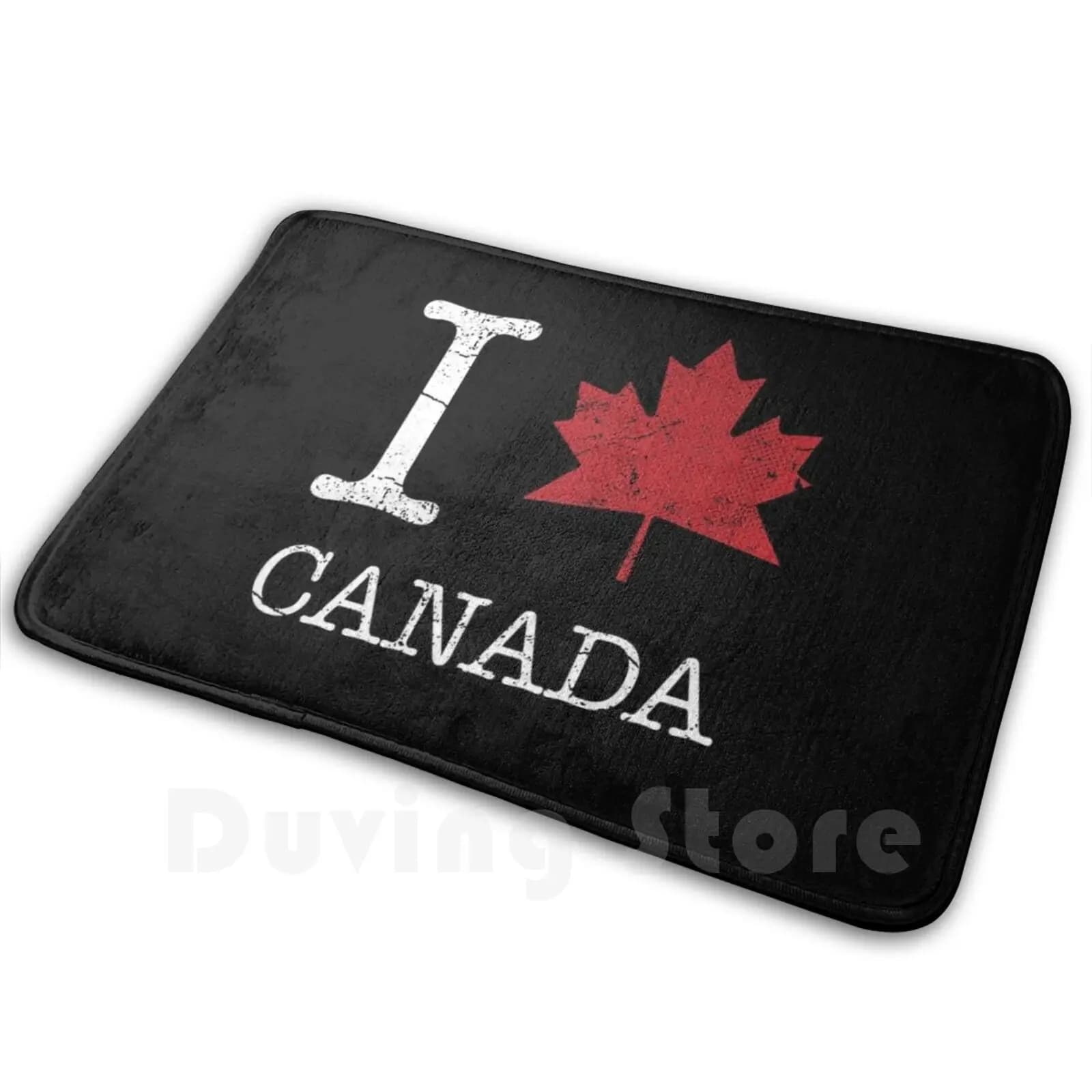 I Heart Canada Tappeto Tappetino Tappeto Cuscino Morbido Canada Canadian Curling Bandiera Divertente Hockey Maple Leaf Vintage