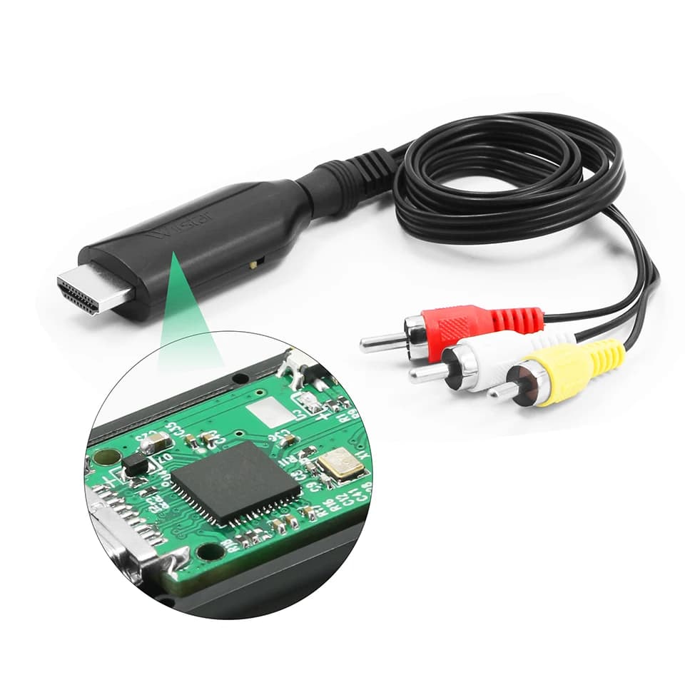 4K30HZ scaler adapter from HDMI to RCA AV/CVSB L/R Composite audio video converter HD Support NTSC PAL