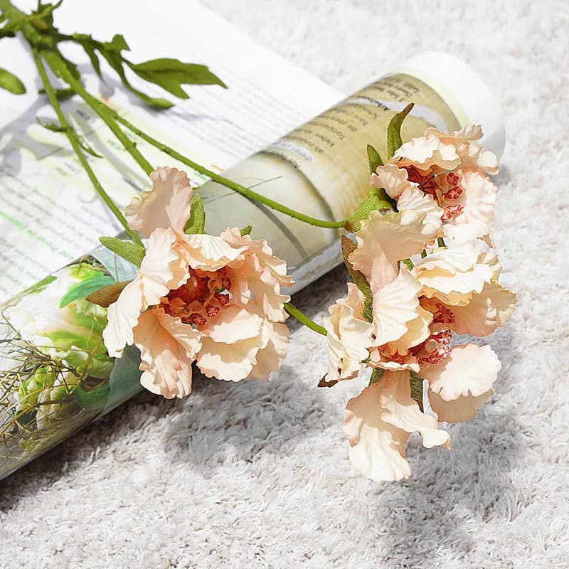 3 teste di Pinnacle ramo di fiori Fiori Artificiali per la Casa Decorazione del giardino decorativo di seta di Simulazione flores fiore falso