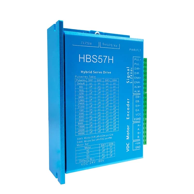 HBS57H Servo Driver ibrido 24-80VDC Controller passo motore ad anello chiuso RS232 per CNC Nema23