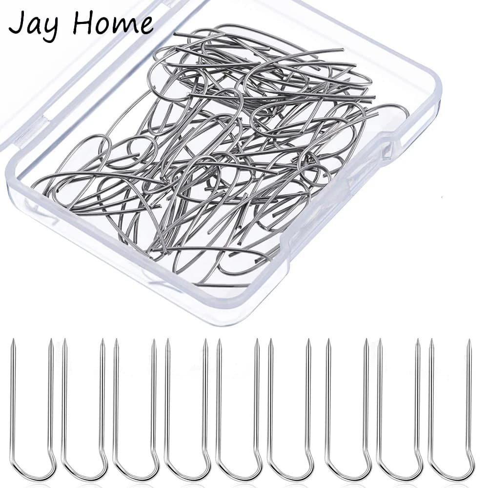 50PCS U Spilli Artigianali Forcella Spilli Doppio Blocco Spilli Per Cucire In Acciaio Inox Perni Dritti per Cucire Gioielli Decorazioni Per La Casa