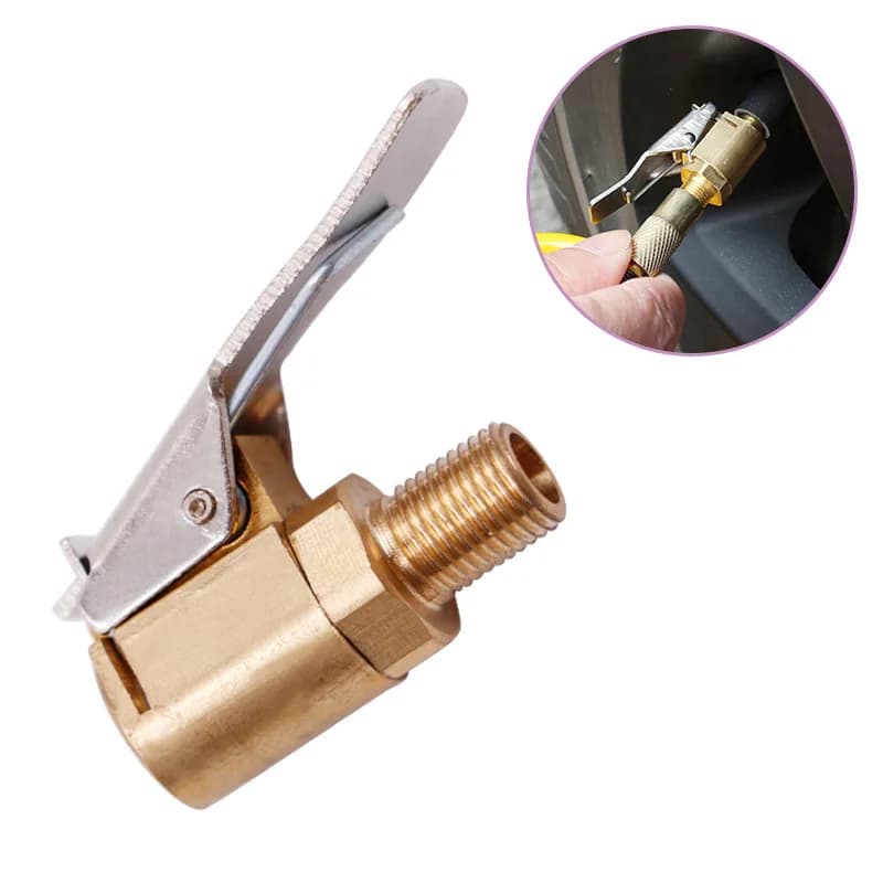 Pompa gonfiabile portatile per pneumatici per auto mandrino pneumatico valvola di gonfiaggio connettore adattatore Clip-on ottone 8mm accessori valvola ruota pneumatico